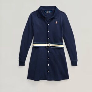 Polo by Ralph Lauren Navy Shirt Dress with Striped Belt